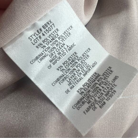 NWT Xscape One-Shoulder Contrast Ruffle Jersey Sheath Gown Sz 12 - Picture 7 of 7